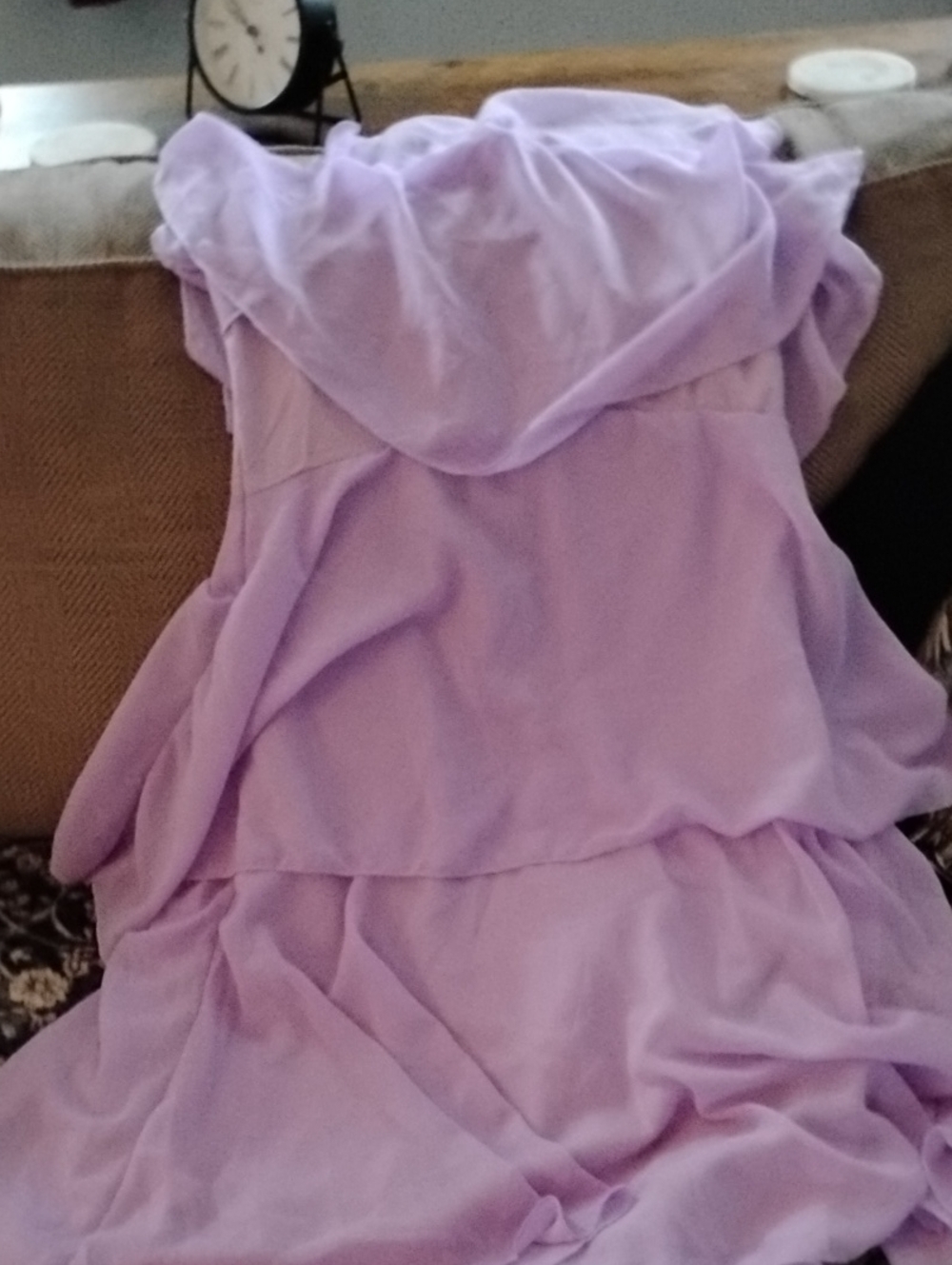 F&F Lilac Layered Chiffon Dress with Hood